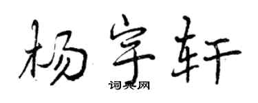 曾慶福楊宇軒行書個性簽名怎么寫