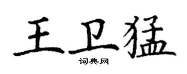 丁謙王衛猛楷書個性簽名怎么寫