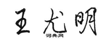 駱恆光王尤明行書個性簽名怎么寫