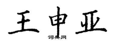 丁謙王申亞楷書個性簽名怎么寫