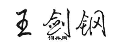 駱恆光王劍鋼行書個性簽名怎么寫