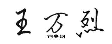 駱恆光王萬烈行書個性簽名怎么寫