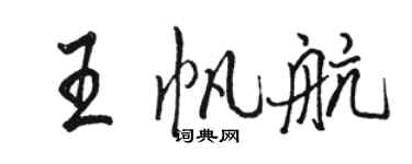 駱恆光王帆航行書個性簽名怎么寫