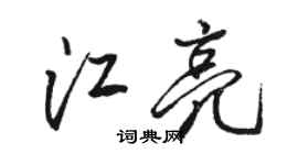 駱恆光江亮行書個性簽名怎么寫