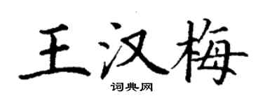 丁謙王漢梅楷書個性簽名怎么寫