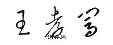 駱恆光王孝闖草書個性簽名怎么寫