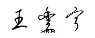 梁錦英王豐寧草書個性簽名怎么寫