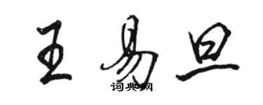 駱恆光王易旦行書個性簽名怎么寫