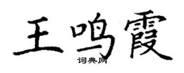 丁謙王鳴霞楷書個性簽名怎么寫