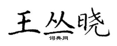 丁謙王叢曉楷書個性簽名怎么寫
