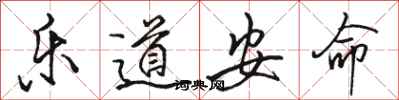 駱恆光樂道安命行書怎么寫