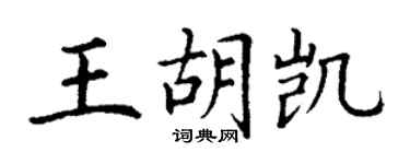 丁謙王胡凱楷書個性簽名怎么寫