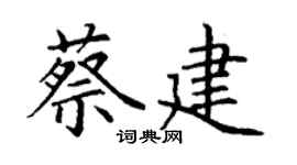 丁謙蔡建楷書個性簽名怎么寫
