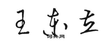 駱恆光王東立草書個性簽名怎么寫