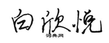 駱恆光白欣悅行書個性簽名怎么寫