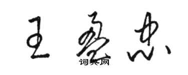 駱恆光王盈忠草書個性簽名怎么寫