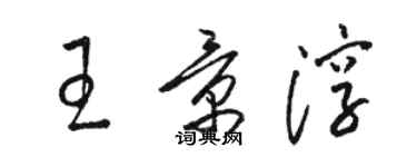 駱恆光王景淳草書個性簽名怎么寫