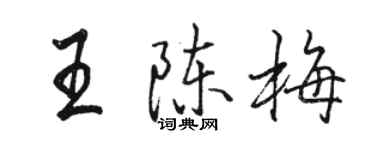 駱恆光王陳梅行書個性簽名怎么寫