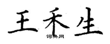 丁謙王禾生楷書個性簽名怎么寫