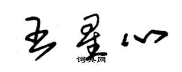 朱錫榮王星心草書個性簽名怎么寫