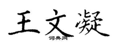 丁謙王文凝楷書個性簽名怎么寫