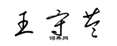 梁錦英王守苓草書個性簽名怎么寫