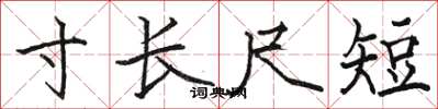 駱恆光寸長尺短楷書怎么寫