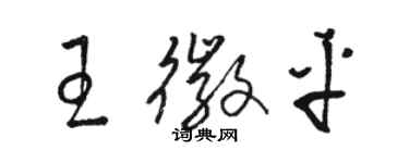 駱恆光王徽平草書個性簽名怎么寫