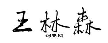 曾慶福王林森行書個性簽名怎么寫