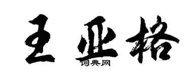 胡問遂王亞格行書個性簽名怎么寫