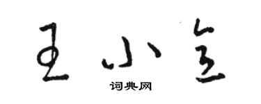 駱恆光王小意草書個性簽名怎么寫