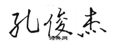 駱恆光孔俊傑行書個性簽名怎么寫