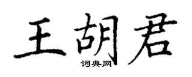 丁謙王胡君楷書個性簽名怎么寫
