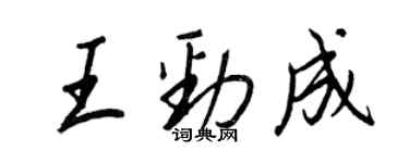 王正良王勁成行書個性簽名怎么寫