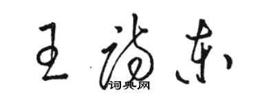 駱恆光王詩東草書個性簽名怎么寫