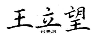 丁謙王立望楷書個性簽名怎么寫