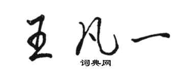 駱恆光王凡一行書個性簽名怎么寫