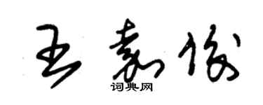 朱錫榮王嘉俊草書個性簽名怎么寫