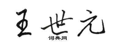 駱恆光王世元行書個性簽名怎么寫