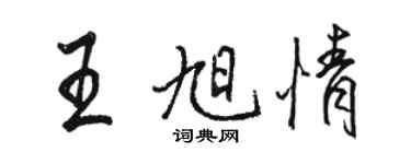 駱恆光王旭情行書個性簽名怎么寫