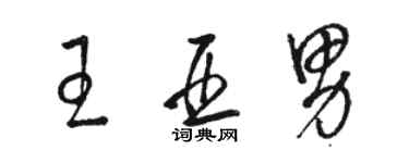 駱恆光王亞男草書個性簽名怎么寫