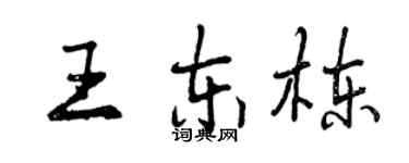 曾慶福王東棟行書個性簽名怎么寫