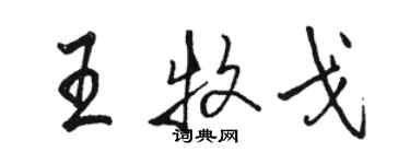 駱恆光王牧戈行書個性簽名怎么寫