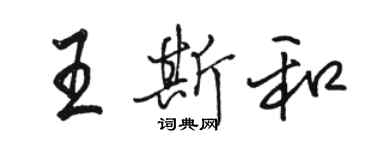 駱恆光王斯和行書個性簽名怎么寫