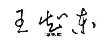 駱恆光王知東草書個性簽名怎么寫