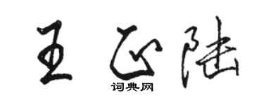 駱恆光王正陸行書個性簽名怎么寫