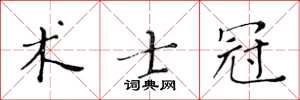 黃華生術士冠楷書怎么寫