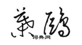 駱恆光葉鷗草書個性簽名怎么寫