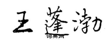 曾慶福王蓬渤行書個性簽名怎么寫