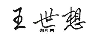 駱恆光王世想行書個性簽名怎么寫